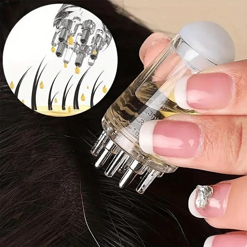 Mini portable oil scalp applicator ball design in white ABS plastic