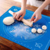 Close-up of the silicone dough maker mat showing non-stick surface and measurement circles
