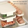 15 Egg Storage Box Rolling Design Space Saving PP Refrigerator Organizer Multi-Layer Egg Holder | Random Color - Image 3