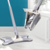 Top‑down view of the mop in action cleaning a hard‑to‑reach corner