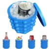 Silicone ice cube tray filled with water ready for freezing