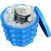 Close-up of flexible silicone tray releasing ice cubes with a push